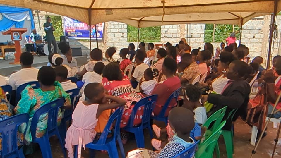 Living Rock Ministries congregation attending an outdoor worship service